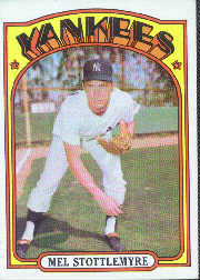 1972 Topps Baseball Cards      325     Mel Stottlemyre